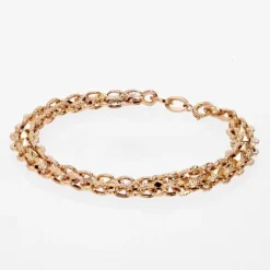 Pamono 20th Century French 18 Karat Yellow Gold Double Row Bracelet><noscript><img width=