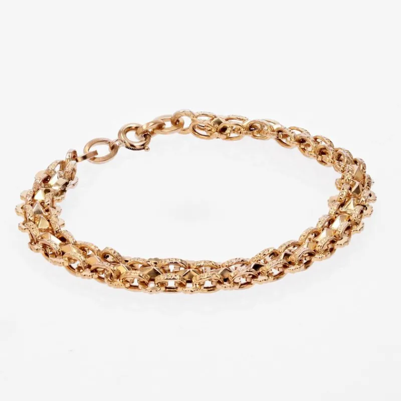 Pamono 20th Century French 18 Karat Yellow Gold Double Row Bracelet> Bracelets