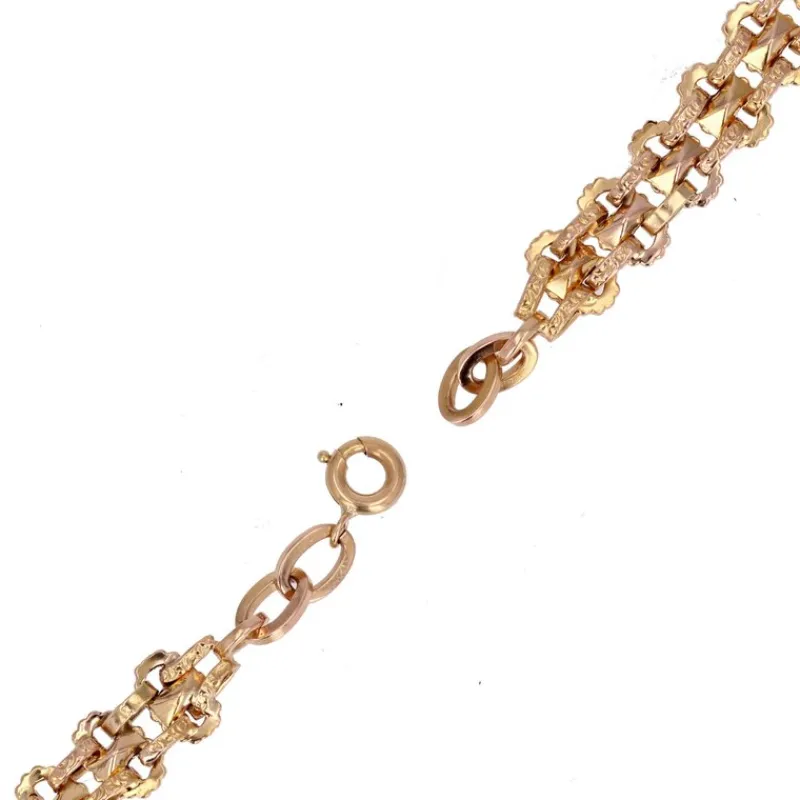 Pamono 20th Century French 18 Karat Yellow Gold Double Row Bracelet> Bracelets
