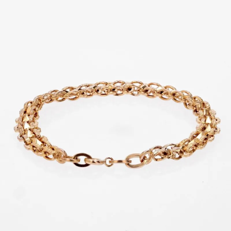 Pamono 20th Century French 18 Karat Yellow Gold Double Row Bracelet> Bracelets