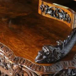 Pamono 19th Century French Baroque Neo-Gothic Carved Secretaire><noscript><img width=