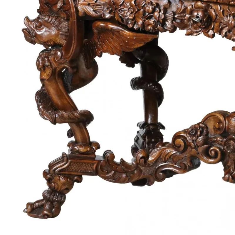 Pamono 19th Century French Baroque Neo-Gothic Carved Secretaire> Secretaires