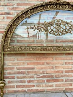 Pamono 19th Century French Belle Époque Style Headboard in Bronze, Glass and Brass> Beds & Bedroom Sets