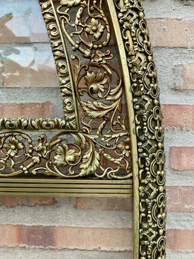 Pamono 19th Century French Belle Époque Style Headboard in Bronze, Glass and Brass> Beds & Bedroom Sets
