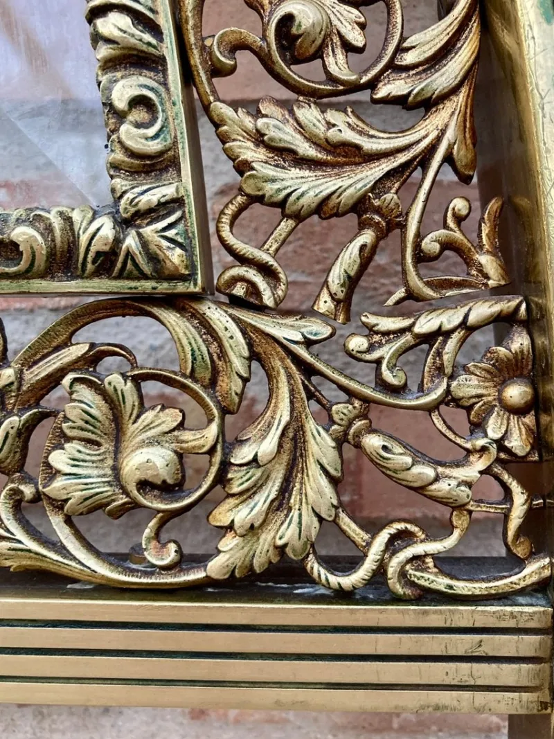 Pamono 19th Century French Belle Époque Style Headboard in Bronze, Glass and Brass> Beds & Bedroom Sets