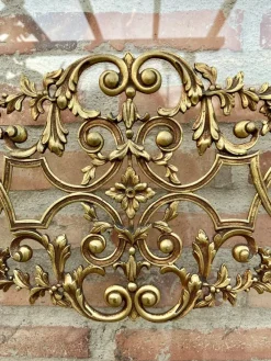 Pamono 19th Century French Belle Époque Style Headboard in Bronze, Glass and Brass><noscript><img width=