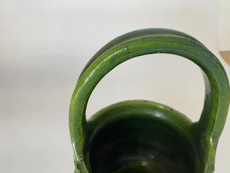 Pamono 19th Century French Ceramic Majolica Basket Pot> Planters And Jardiniere