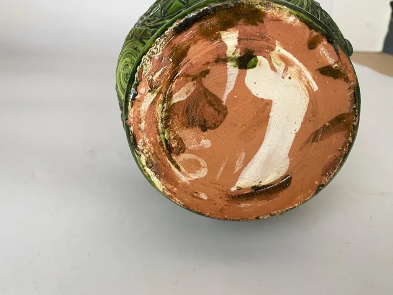 Pamono 19th Century French Ceramic Majolica Basket Pot> Planters And Jardiniere