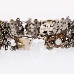 Pamono 19th Century French Citrine Pearl Enamel Silver Bracelet><noscript><img width=