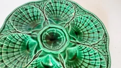 Clearance Pamono 20th Century French Green Majolica Plates from Sarreguemines, Set of 4