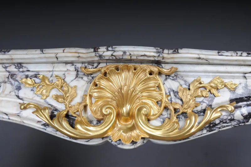 Pamono 20th Century French Marble Fireplace with Gilded Bronze> Fireplaces And Mantels