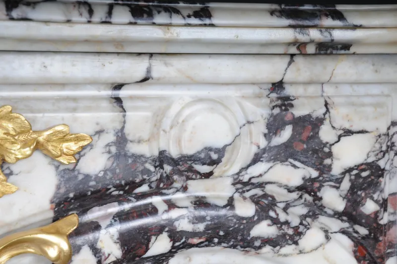 Pamono 20th Century French Marble Fireplace with Gilded Bronze> Fireplaces And Mantels