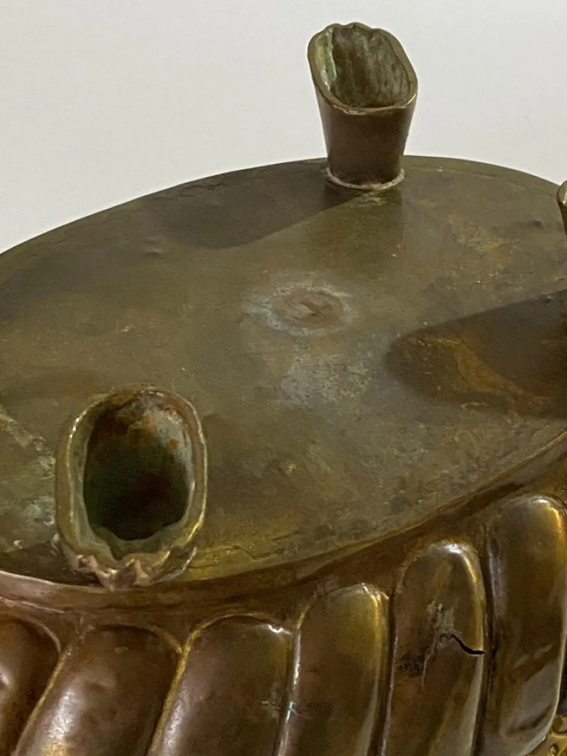 Pamono 19th Century French Polished Brass Jardiniere with Lions Ring Handles> Ice Buckets & Wine Coolers