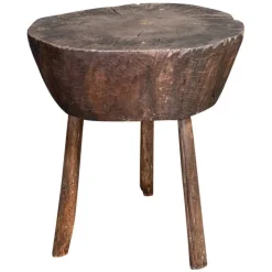 Sale Pamono ​19th Century French Provincial Rustic Elm Chopping Block Table