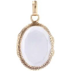Sale Pamono 20th Century French Rock Crystal 18 Karat Yellow Gold Locket Pendant