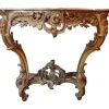 Pamono 19th Century Gilt Wood Rococo Console Table with Red Marble Top> Console Tables