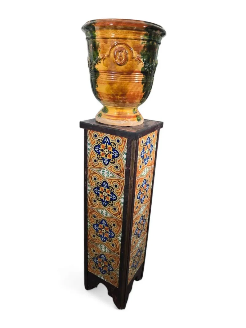 Pamono 19th Century Glazed Ceramic Planter, 1890> Planters And Jardiniere