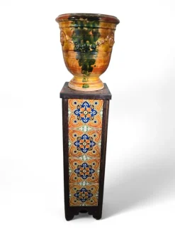 Pamono 19th Century Glazed Ceramic Planter, 1890><noscript><img width=