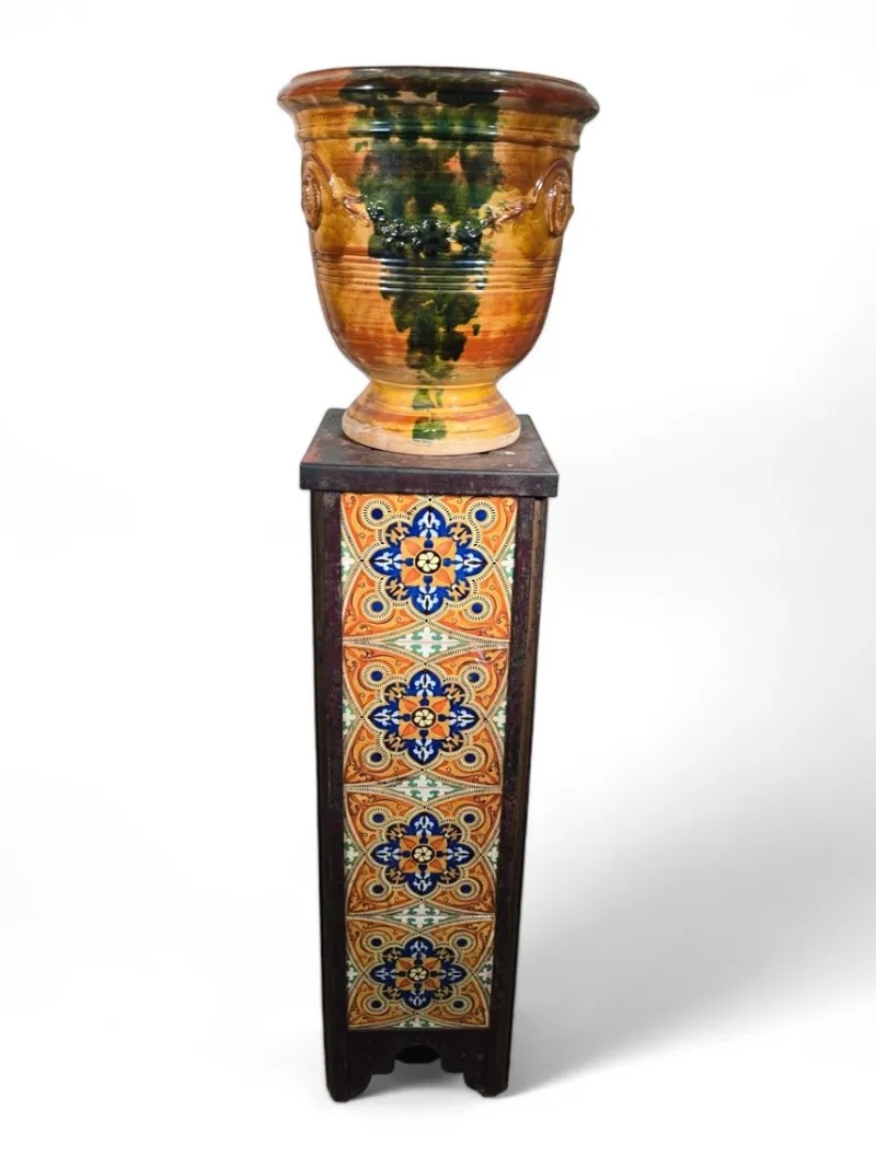 Pamono 19th Century Glazed Ceramic Planter, 1890> Planters And Jardiniere