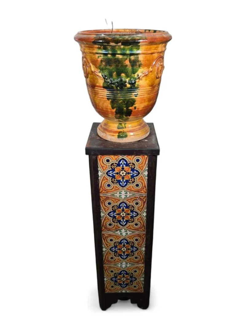 Pamono 19th Century Glazed Ceramic Planter, 1890> Planters And Jardiniere