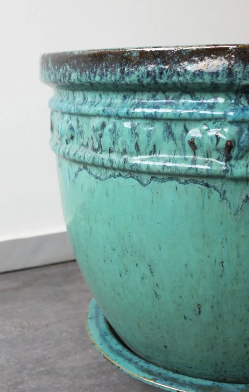 Online Pamono 20th Century Glazed Terracotta Planter