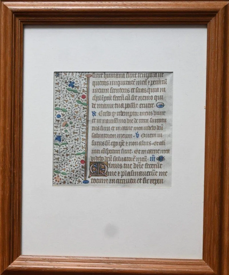 Pamono 15th Century Gothic Illuminated Manuscript Parchment> Posters