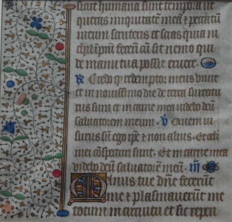 Pamono 15th Century Gothic Illuminated Manuscript Parchment> Posters