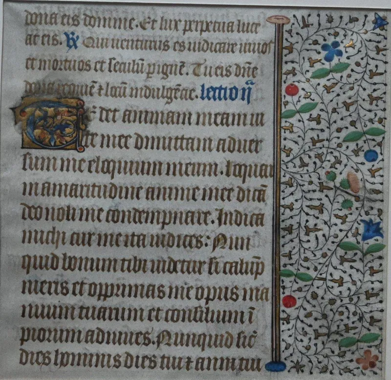 Pamono 15th Century Gothic Illuminated Manuscript Parchment> Posters