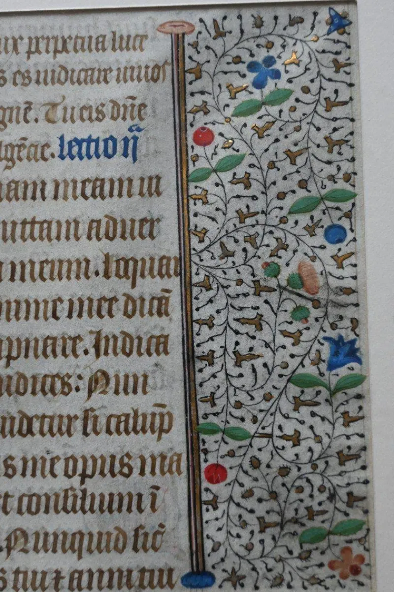 Pamono 15th Century Gothic Illuminated Manuscript Parchment> Posters