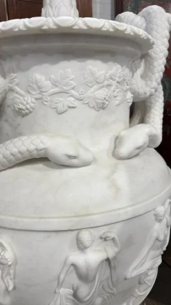New Pamono 20th Century Greek White Carrara Marble Urns, Set of 2