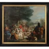 Clearance Pamono 19th Century Halt Hunting Oil on Canvas by Carle Van Loo
