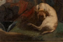 Clearance Pamono 19th Century Halt Hunting Oil on Canvas by Carle Van Loo