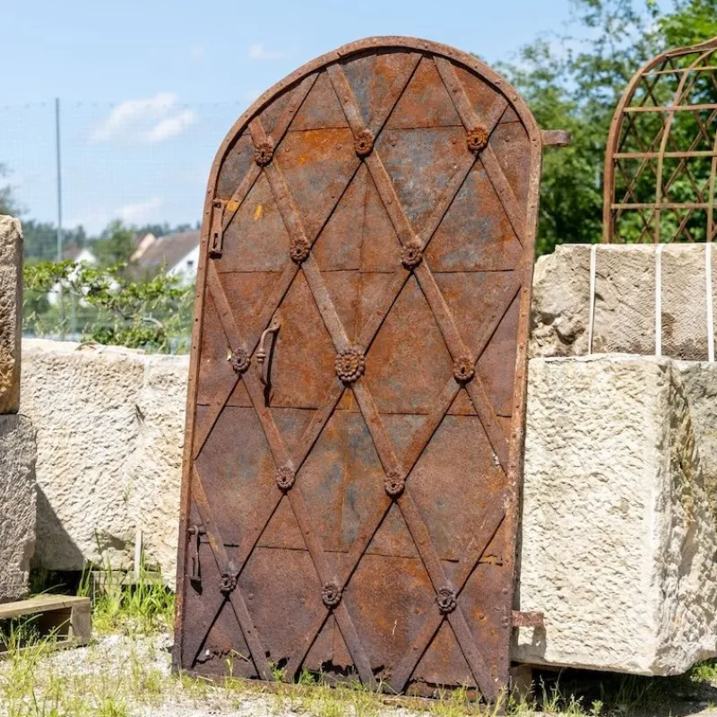 Discount Pamono 19th Century Iron Door with Arched Finish