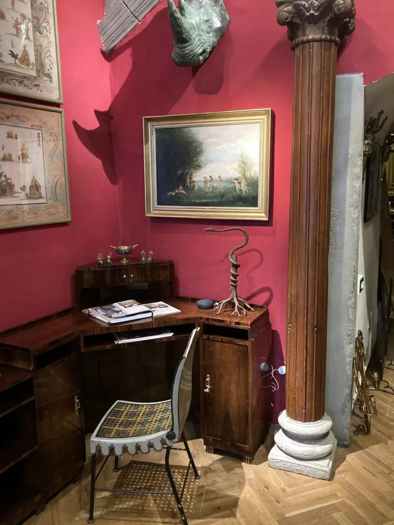 Pamono 19th Century Italian Architectural Corinthian Wood Columns on Sandstone Plinths, Set of 2> Pedestals And Columns