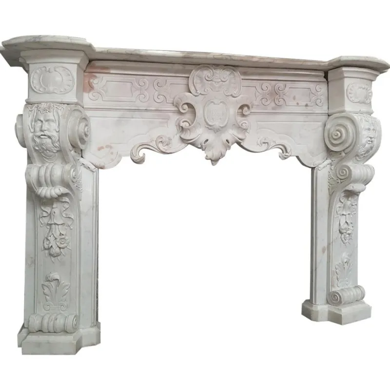 Outlet Pamono 18th Century Italian Baroque Style Carrara Marble Fireplace