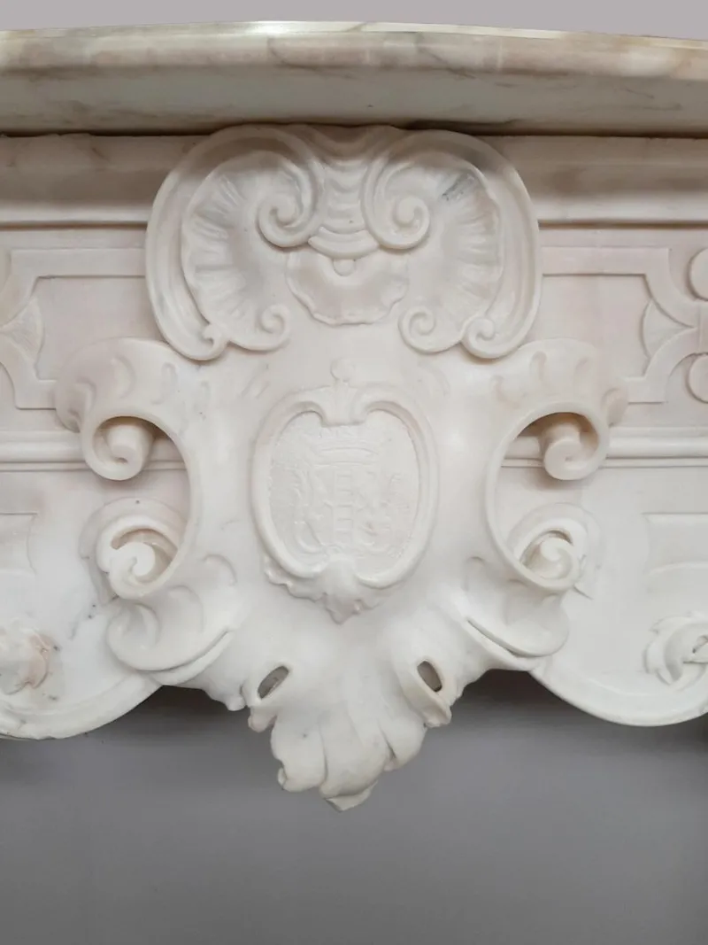 Outlet Pamono 18th Century Italian Baroque Style Carrara Marble Fireplace