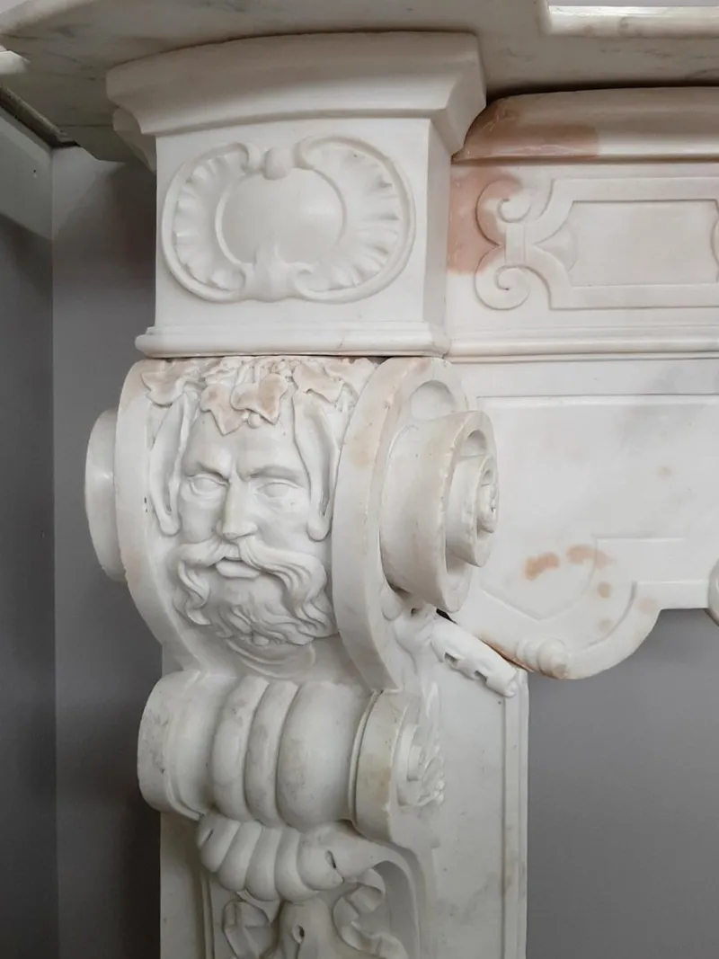 Outlet Pamono 18th Century Italian Baroque Style Carrara Marble Fireplace