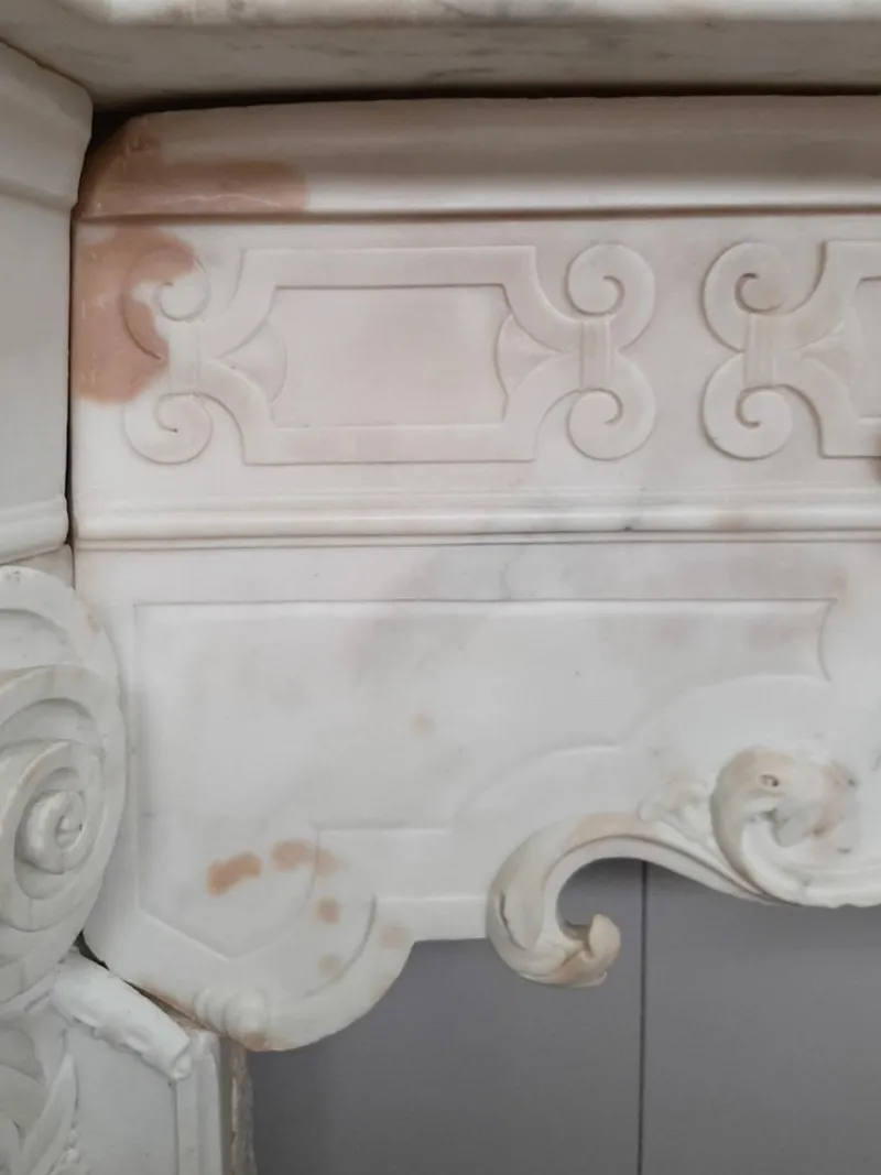 Outlet Pamono 18th Century Italian Baroque Style Carrara Marble Fireplace