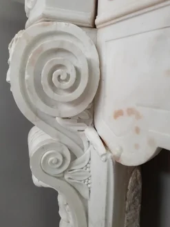 Outlet Pamono 18th Century Italian Baroque Style Carrara Marble Fireplace