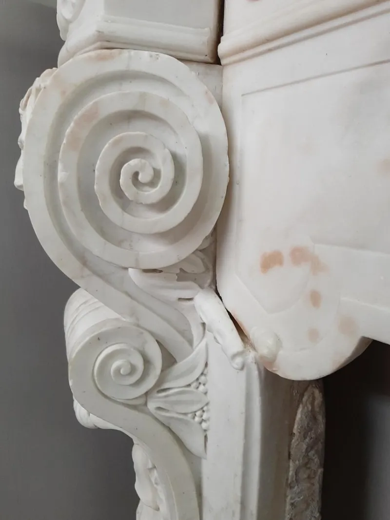 Outlet Pamono 18th Century Italian Baroque Style Carrara Marble Fireplace