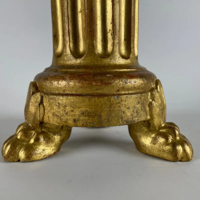 Pamono 19th Century Italian Carved and Gilded Wooden Candlesticks, Set of 2> Candleholders