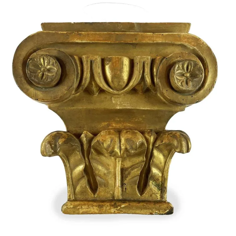 Discount Pamono 19th Century Italian Gilded Capitals with Corinthian-Ionic Carving, Set of 2