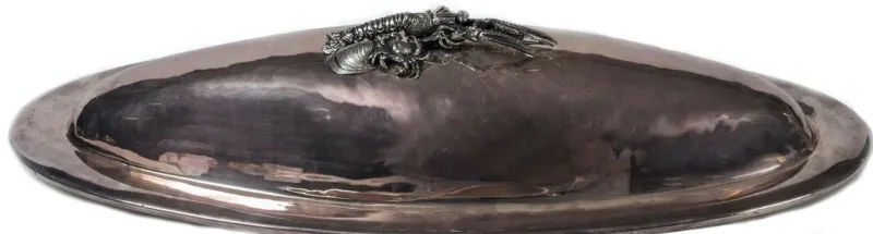 Pamono 19th Century Italian Handmade Silver-Plated Fish Tray from Cassetti> Trays