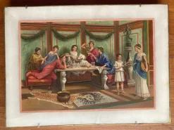 Pamono 19th Century Italian Oil on Alabaster Painting Pompeian Interior Scene in Ormolu><noscript><img width=