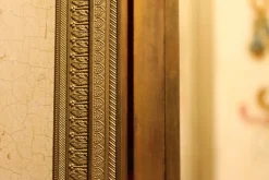 Pamono 19th Century Italian Six-Panel Painted Wood Folding Screen in Gilt Bronze Frame