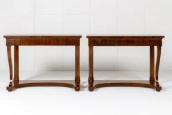 Pamono 19th Century Italian Walnut Console Tables, Set of 2
