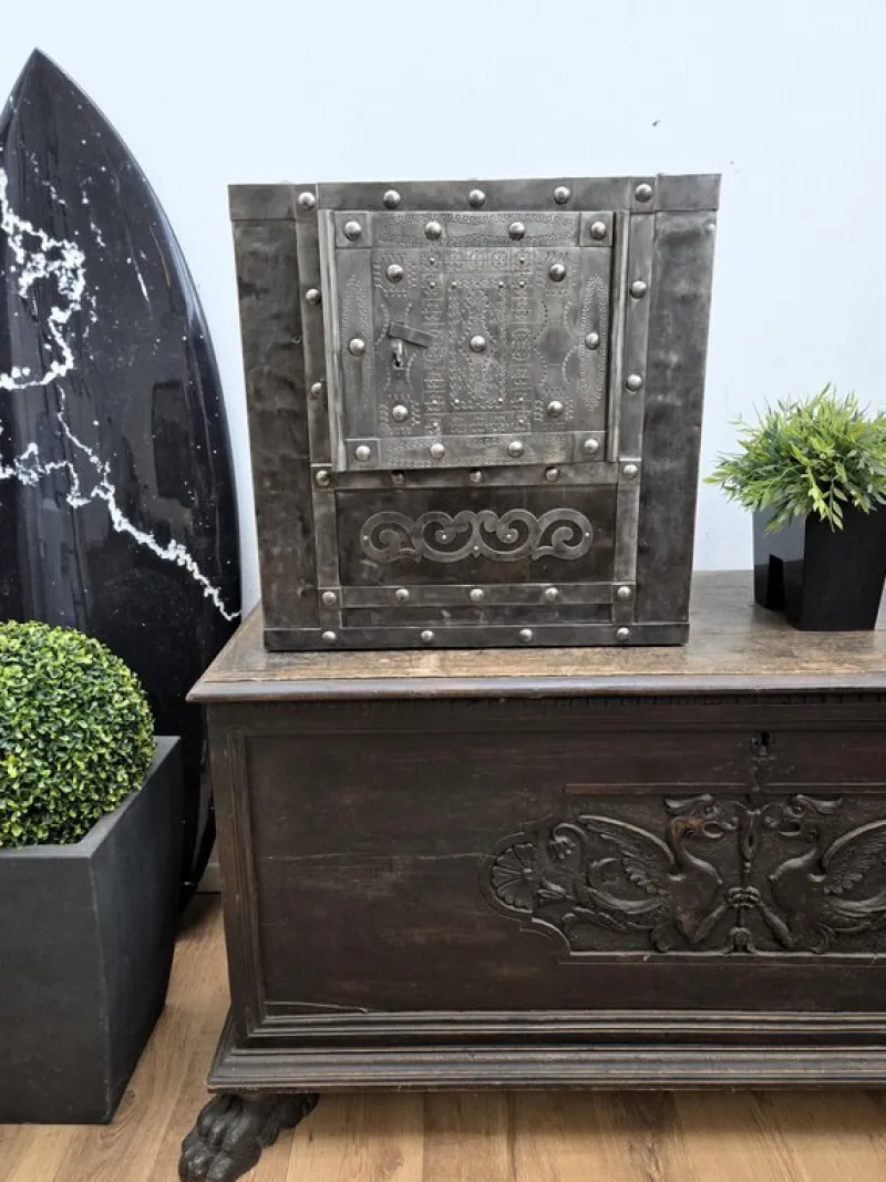 Pamono 18th Century Italian Wrought Iron Hobnail Safe> Cabinets & Wardrobes