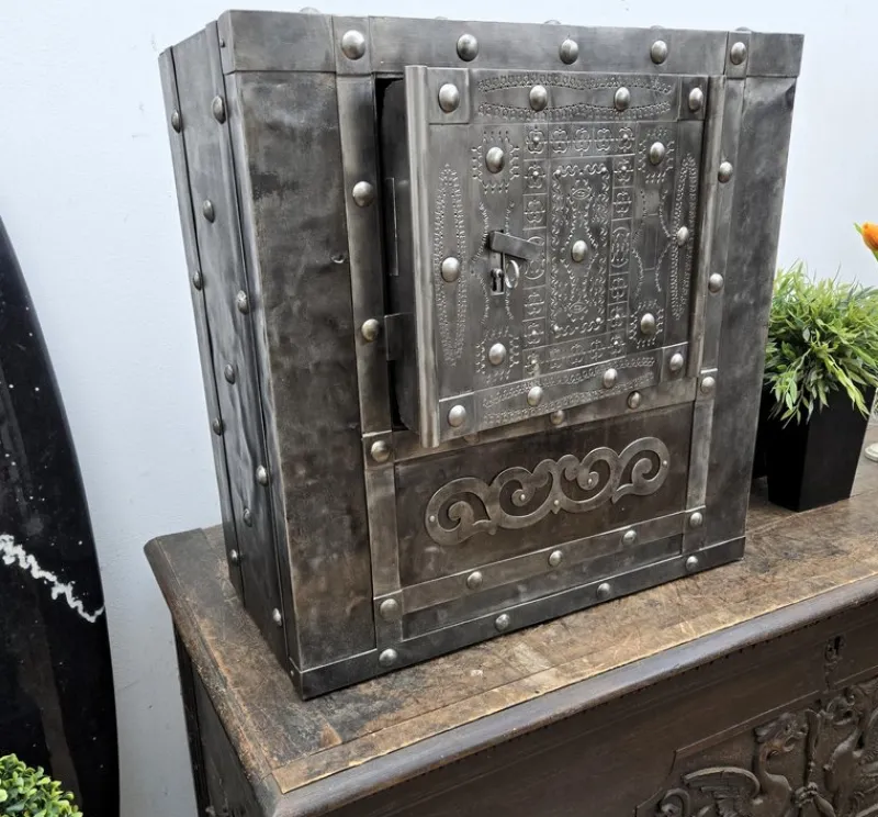 Pamono 18th Century Italian Wrought Iron Hobnail Safe> Cabinets & Wardrobes