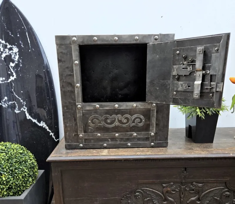 Pamono 18th Century Italian Wrought Iron Hobnail Safe> Cabinets & Wardrobes