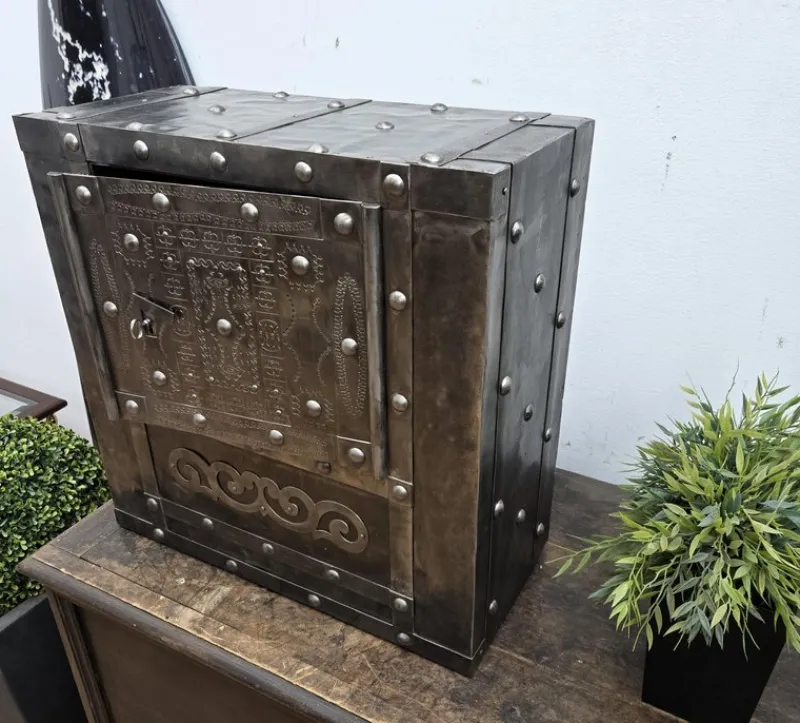 Pamono 18th Century Italian Wrought Iron Hobnail Safe> Cabinets & Wardrobes